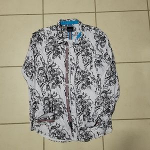 Eight X Black and White Dress Shirt 4XL